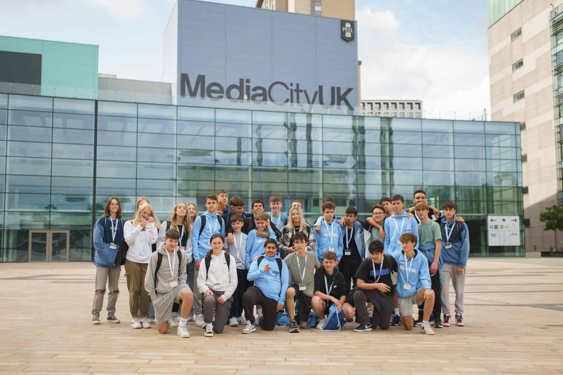 Next Gen 2023 students visiting Media City for a day of activities and immersive learning