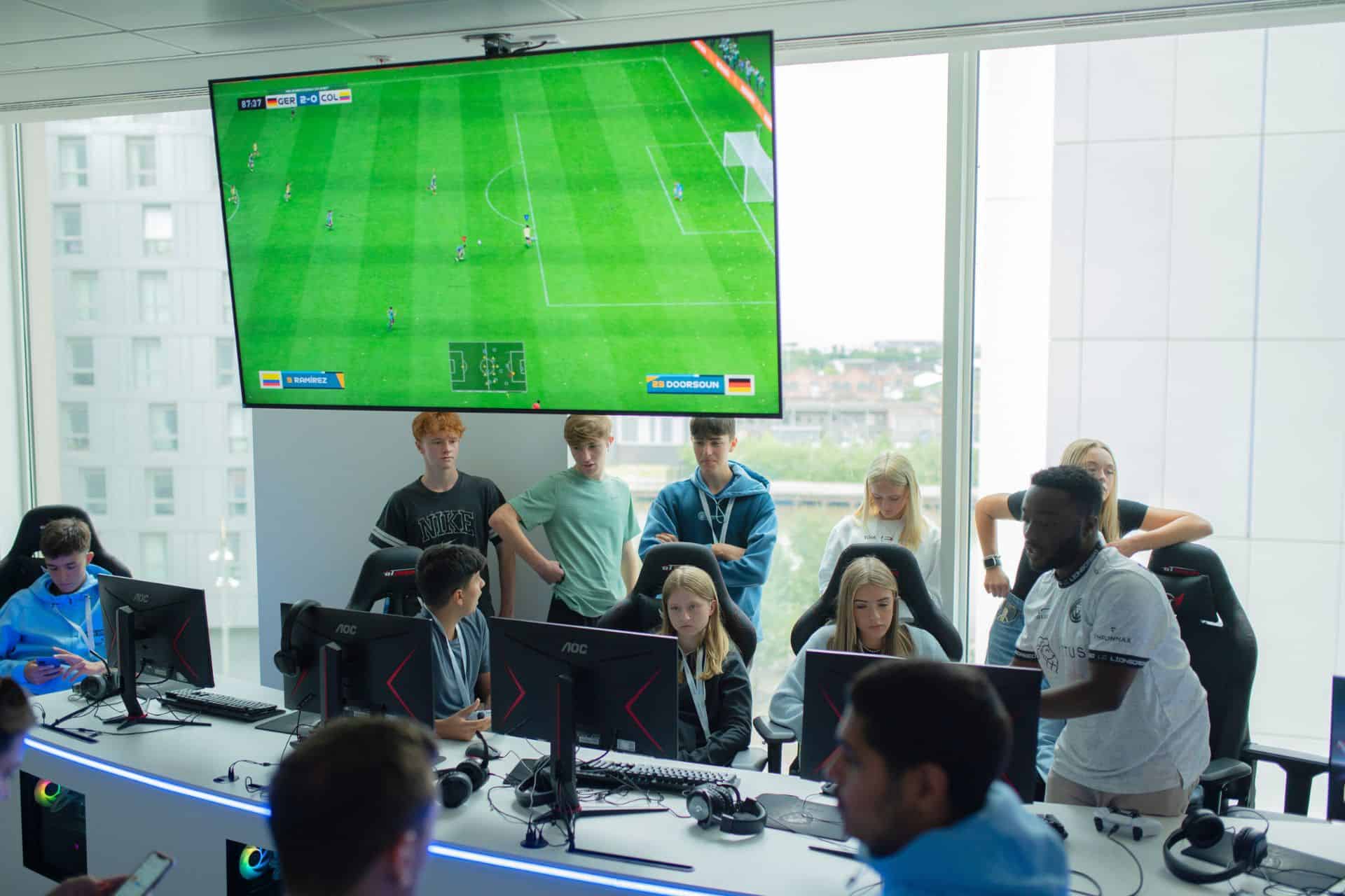 Next Gen 2023 students in the esports competition room